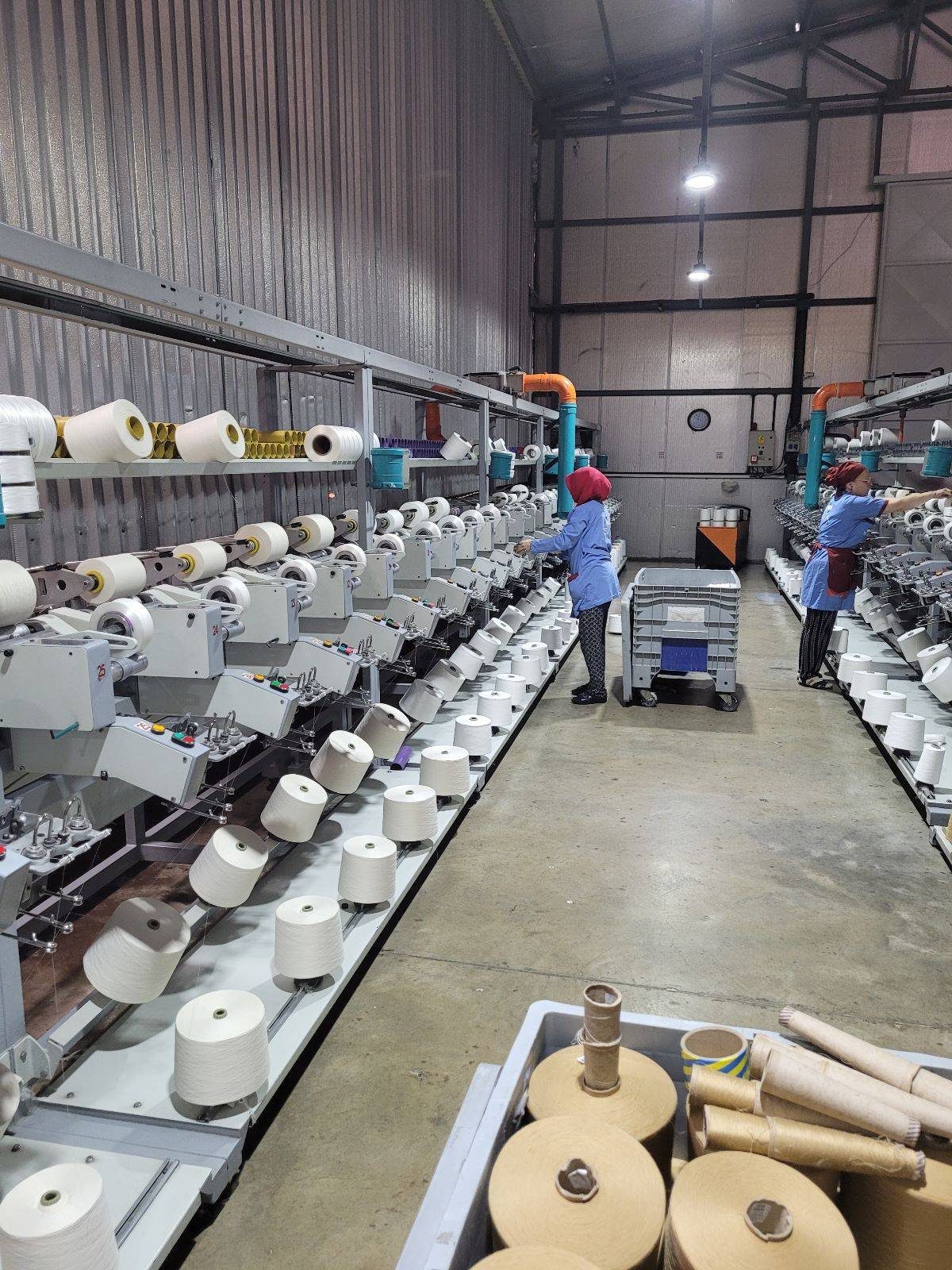 Elastane assembly winding production line